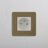 Efficient Single French Power Module in Antique Brass White Design on White Background