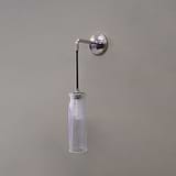 Polished Nickel Modern Bedside Wall Light with Fluted Glass