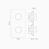 Variateur x2 Vertical (Plaque Double) - Transparent / Nickel Poli