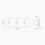 Prise USB-C 30W x3 (Plaque Triple) - Transparent (Insert Blanc)