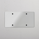 Elegant Double Blank Plate in Clear Black - Home Décor Accent on White Background