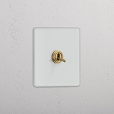 Intermediate Clear Antique Brass Single Toggle Switch - Versatile Light Management Tool