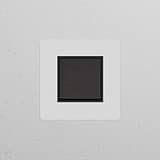 Bouton Poussoir Carré (Plaque Simple) - Bronze Peignable Insert Noir