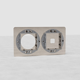 Plaque (Double) Insert Interrupteur x2 & Insert Rond x1 - Nickel Poli
