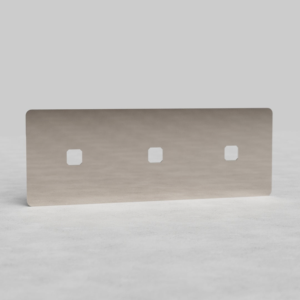 Three Outlet Switch Plate in Polished Nickel EU - Versatile Light Management Solution