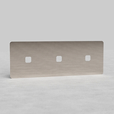 Three Outlet Switch Plate in Polished Nickel EU - Versatile Light Management Solution