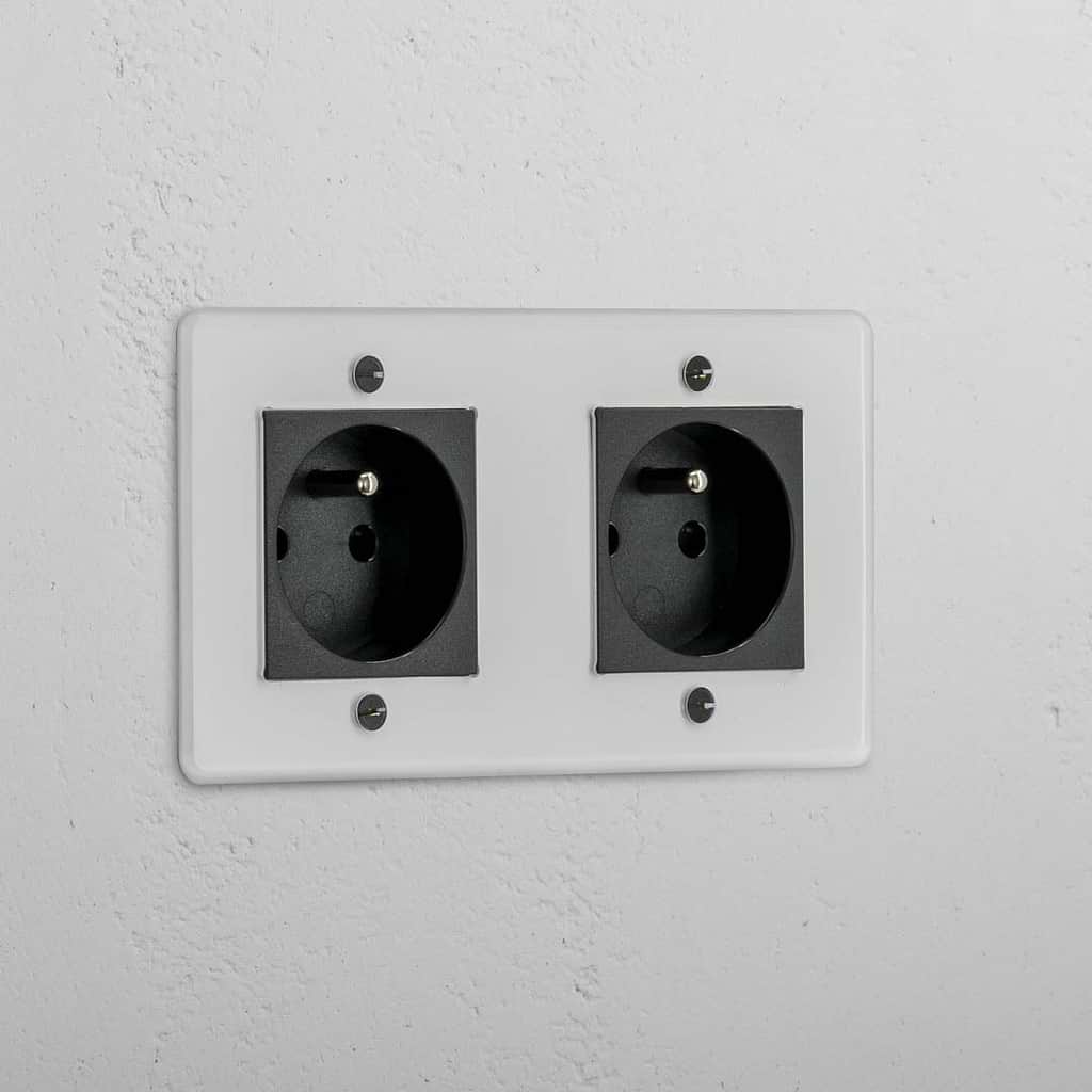 Double French Power Module in Clear Black - Reliable Power Connection Accessory