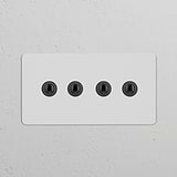 Interrupteur VV à Levier x4 (Plaque Double) - Bronze Peignable