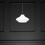 Brookfield Suspension Moyen Format en Verre Opalin - Nickel Poli