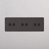 Bronze Triple Toggle Switch with 6 Positions - Sleek and Efficient Light Management on White Background