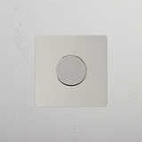 Light Intensity Control Switch on White Background: Polished Nickel Single Dimmer Switch