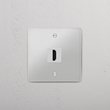 High Definition Multimedia Accessory: Single HDMI Module in Clear White on White Background
