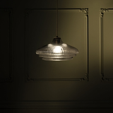 Brookfield Suspension Grand Format en Verre Cannelé - Bronze