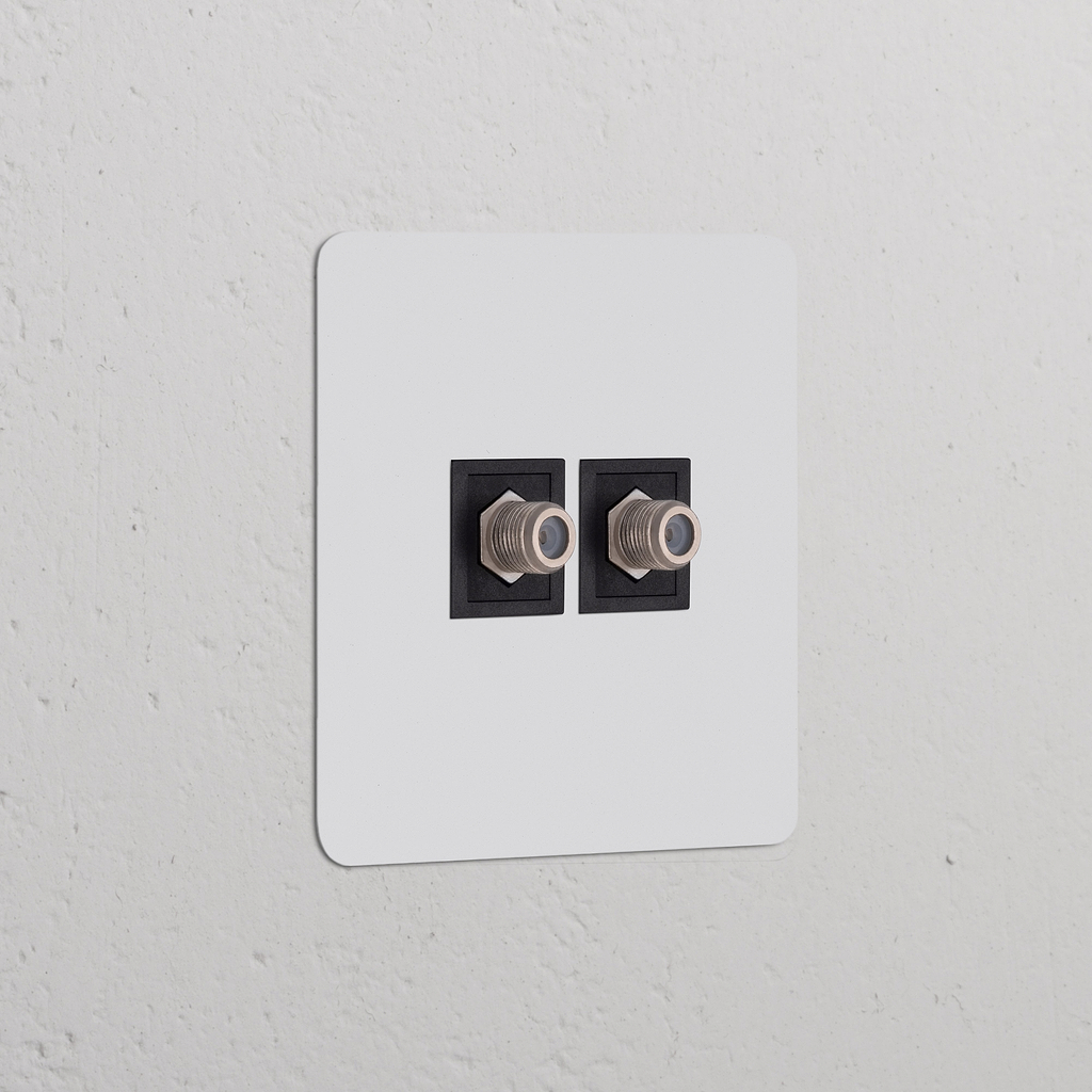 Prise Satellite (Plaque Simple) - Peignable Noir