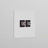 Prise Satellite (Plaque Simple) - Peignable Noir