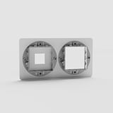 Versatile Double Keystone & 45mm Switch Plate in Clear Black for Modern Lighting - on White Background