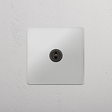 Efficient Central Single Toggle Switch in Clear Bronze for Light Control on White Background