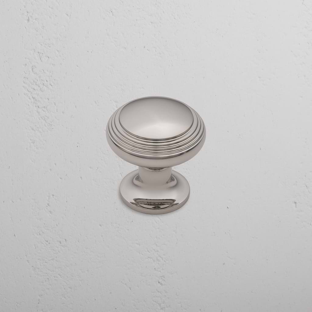 Barlow Bouton de Meuble Taille Moyenne - Nickel Poli