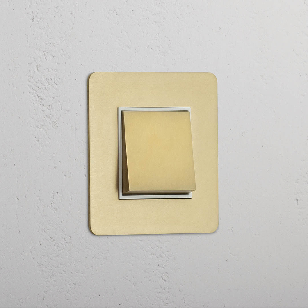 Retractive Rocker Switch in Antique Brass White - User-Friendly Design