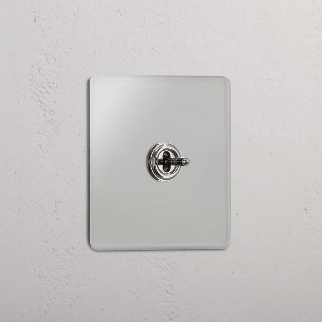 Central Single Toggle Switch in Clear Polished Nickel - Streamlined Lighting Solution