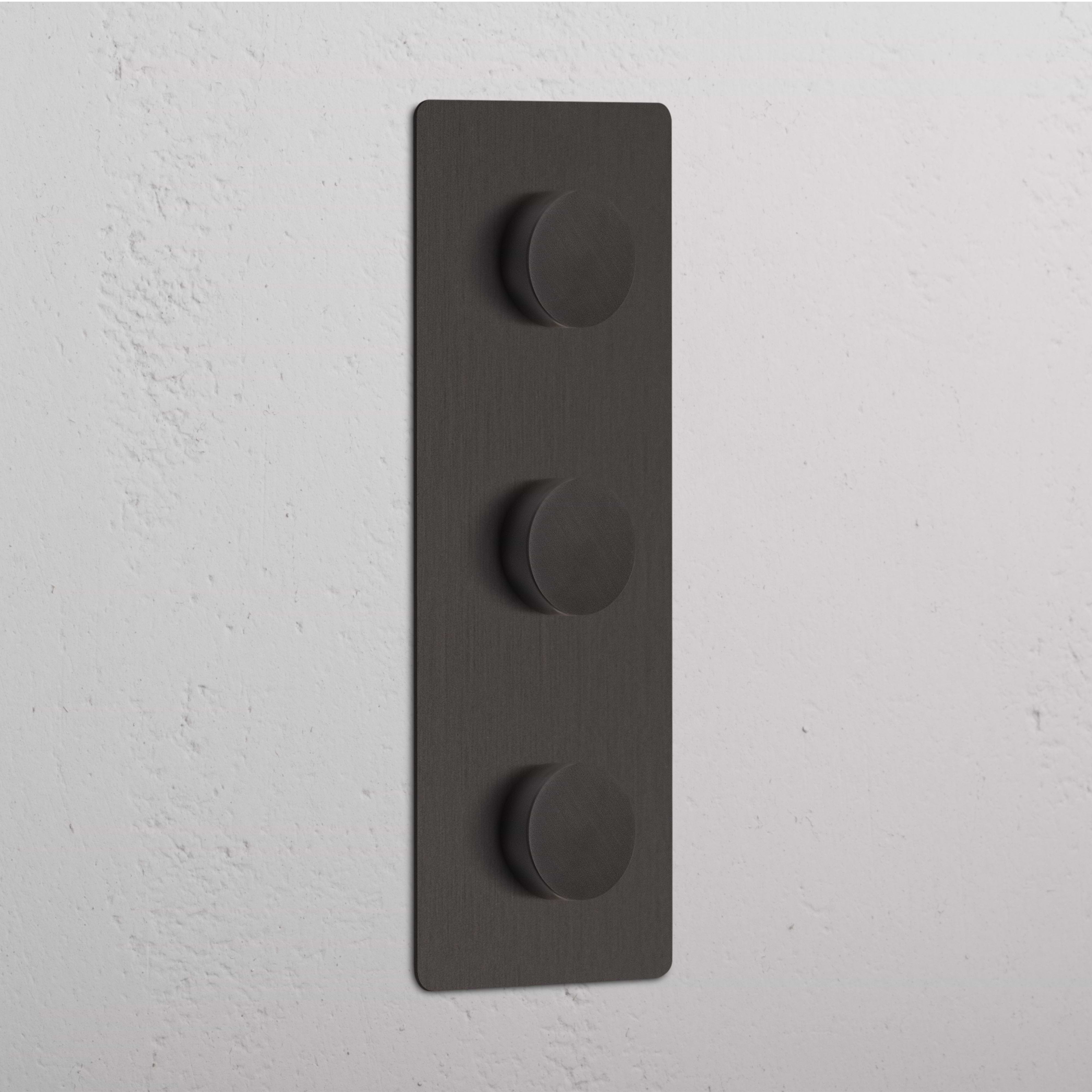 Vertical Bronze Triple Dimmer Switch - Advanced Light Control Tool