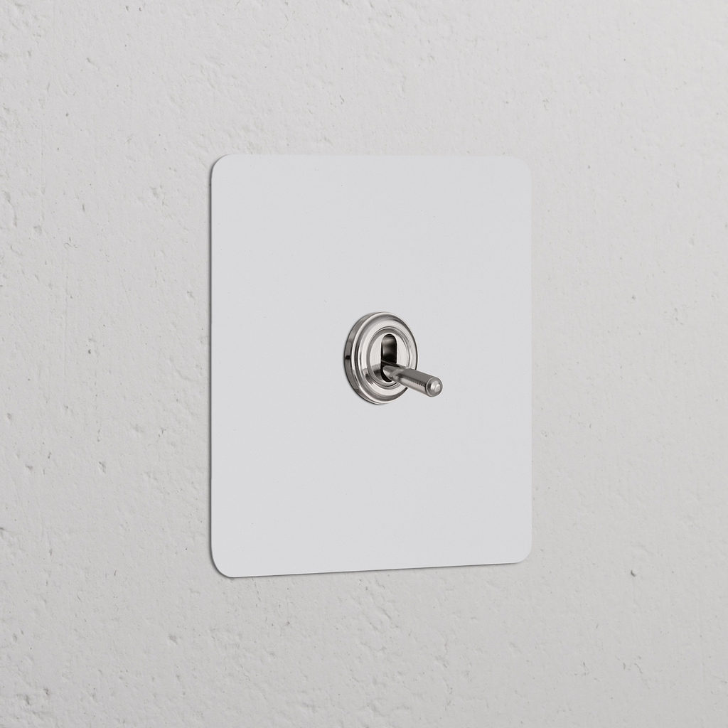 Interrupteur VV à Levier (Plaque Simple) - Nickel Poli Peignable