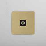 TV Single Module, Stylish Antique Brass Black Design on White Background