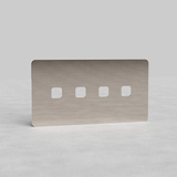 Four Outlet Double Switch Plate in Polished Nickel EU - Comprehensive Light Control Solution