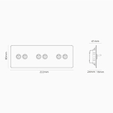 Interrupteur VV à Levier x6 (Plaque Triple) - Transparent / Nickel Poli