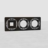 Plaque (Triple) Insert Keystone x1 & Insert Rond x2 - Bronze