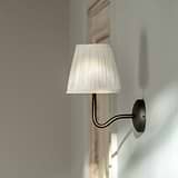 Malvern Applique Murale Moyenne Plissée Blanc Albâtre - Bronze