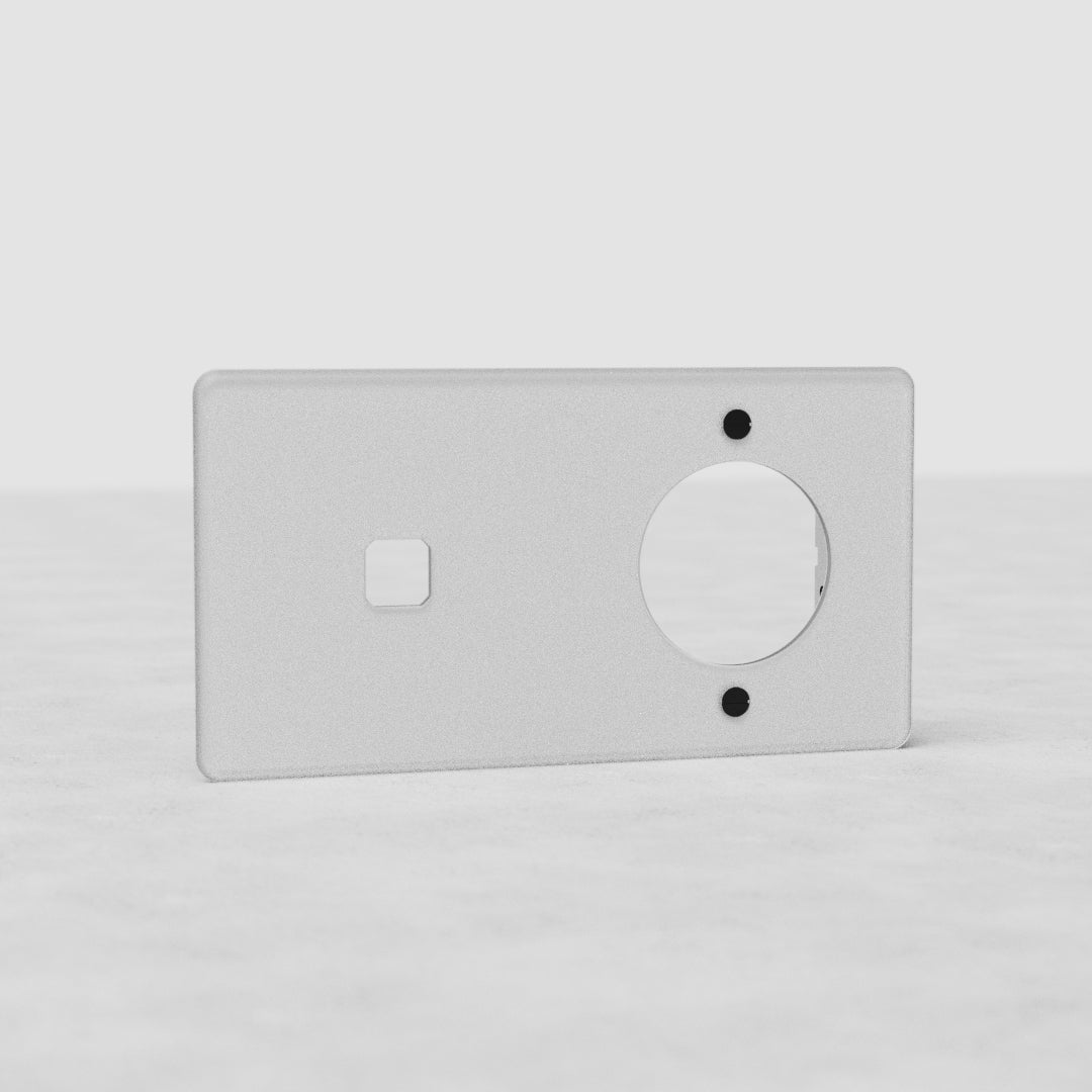 Plaque (Double) Insert Interrupteur x1 & Insert Rond x1 - Transparent (Noir)