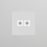 Prise Satellite (Plaque Simple) - Peignable Blanc