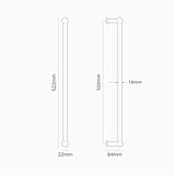 Harper Poignée de Tirage de Porte Simple 500mm - Nickel Poli