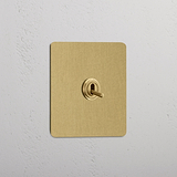Retractive Single Toggle Switch in Antique Brass
