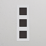 Interrupteur VV Carré x3 Vertical (Plaque Triple) - Bronze Peignable Insert Noir