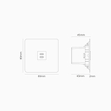 Prise USB-C 30W (Plaque Simple) - Peignable Insert Noir