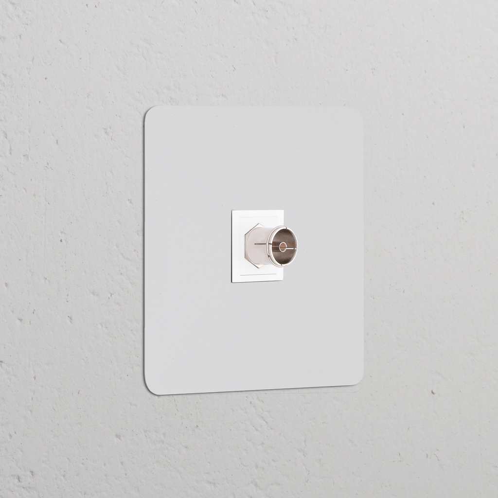 Prise TV (Plaque Simple) - Peignable Insert Blanc