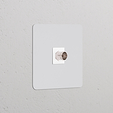 Prise TV (Plaque Simple) - Peignable Insert Blanc