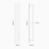 Harper Poignée de Tirage de Porte Simple avec Plaque 500mm - Nickel Poli