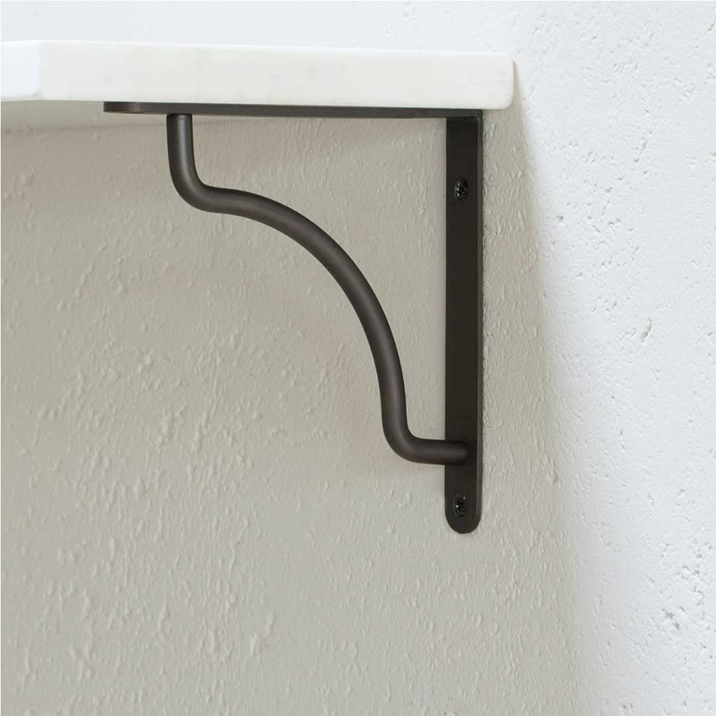 Bronze Kilburn Shelf Bracket on White Background