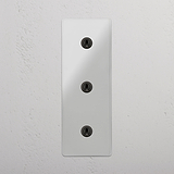User-friendly Vertical Triple Toggle Switch in Clear Bronze for Light Management on White Background