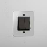 Double Rocker Switch in Clear Bronze Black - Stylish Light Control Accessory