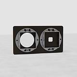 Plaque (Double) Insert Interrupteur x2 & Insert Rond x1 - Bronze
