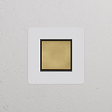 Bouton Poussoir Trois Positions Carré (Plaque Simple) - Laiton Ancien Peignable Insert Noir