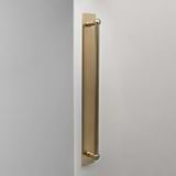 Antique Brass Harper Single Pull Handle with Plate 500mm on White Background