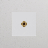Bouton Poussoir à Levier (Plaque Simple) - Laiton Ancien Peignable