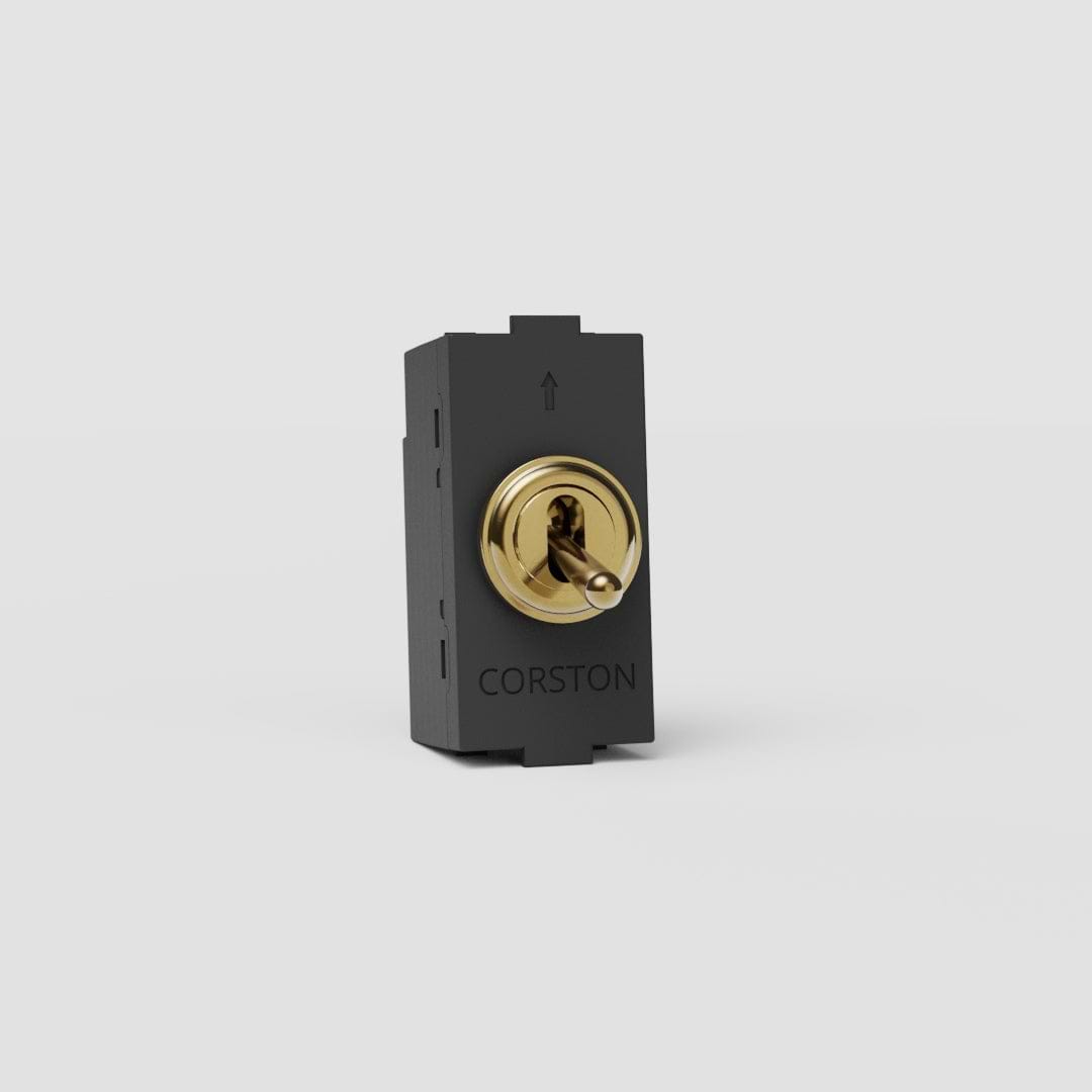 Retractive Toggle Switch EU in Antique Brass - Advanced Light Control Accessory