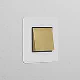 Permutateur Carré (Plaque Simple) - Laiton Ancien Peignable Insert Noir