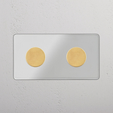 Variateur Multidirectionnel x2 (Plaque Double) - Laiton Ancien Transparent